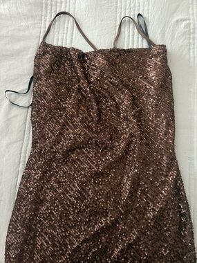 Windsor Brown Sequin Round-Neck Top